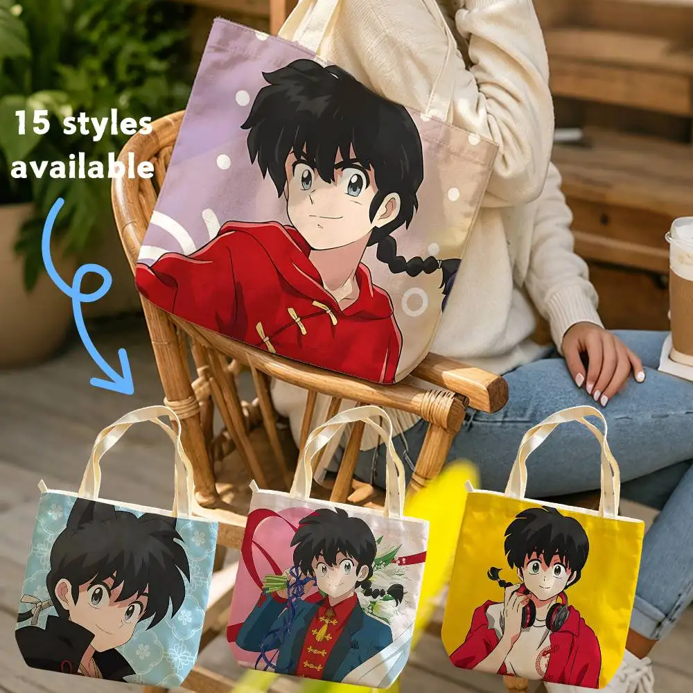 Anime R-Ranma 1-2 A-Akane Waterproof Lined Canvas bags suitable for going to class, shopping, gifts, and commuting