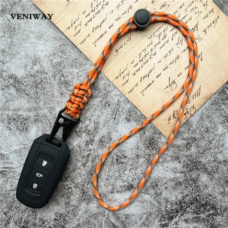 Lanyard Heavy Metal Keyring Adjustable Keychain Handmade Credential Holder Mobile Phone Hanging Neck Strap Anti-lost Key Chain