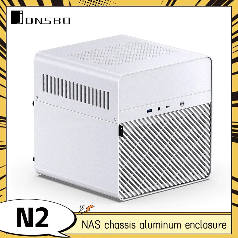 JONSBO N2 White Aluminum Shell NAS Case ITX Version Support/SFX Power Supply/Divided Structure Black Desktop Computer Case