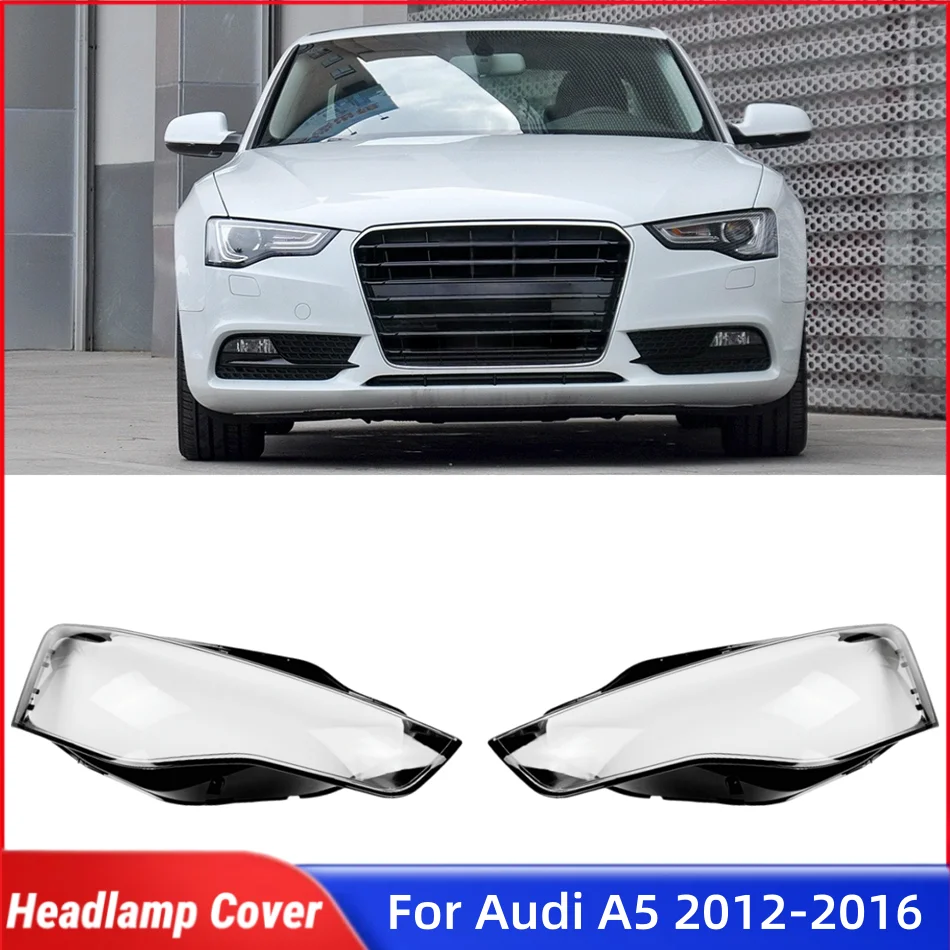 Para audi a5 2012 2013 2014 2015 2016 acessórios do carro tampas de cobertura de lâmpada sombra do farol dianteiro do carro lente capa luzes escudo