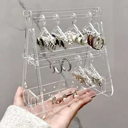 Perchas de piezas para exhibición de pendientes, soporte organizador de acrílico transparente para exhibición de pendientes, colgador con forma de perno de oreja, estante de almacenamiento de joyería de mesa, 8 unidades