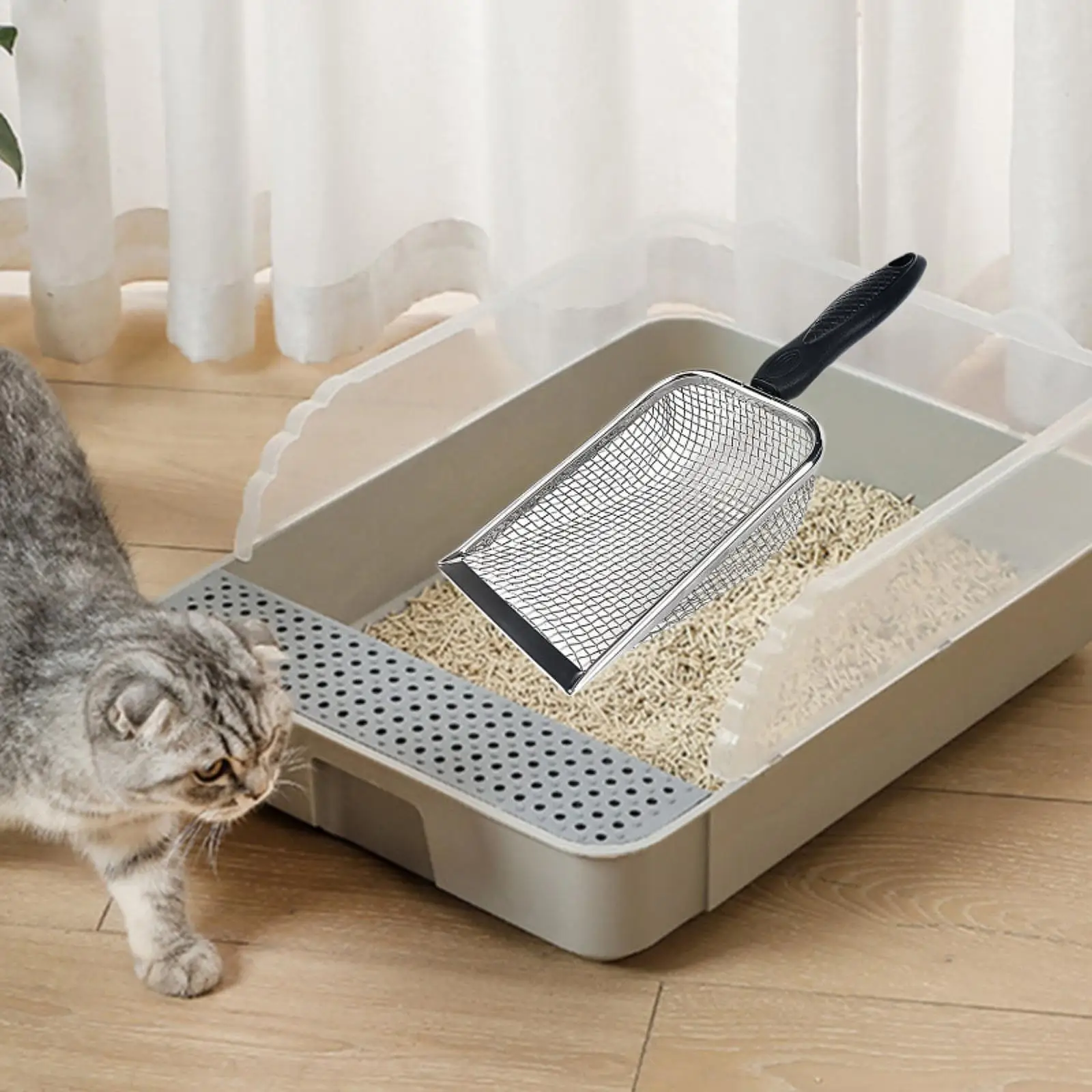 Cats Litter Scooper Reptile Sand Shovel Fast Sifting Mesh Litter Shovel