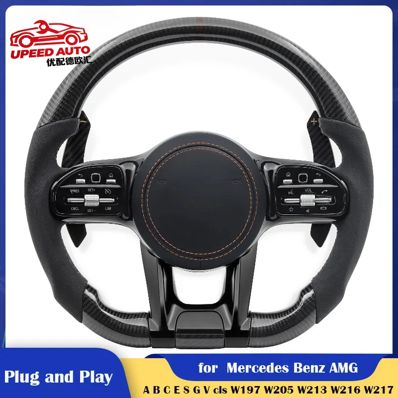 Steering Wheel Carbon for Mercedes Benz AMG C43 C63 W203 W204 W205 W238 W222 W212 W211 W220 W177 GT GLS Car Accessories