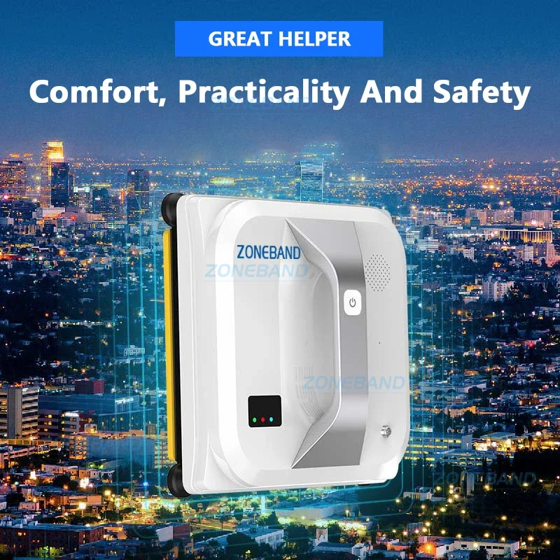 Ultra-thin Window Cleaning Robot Vacuum Window Cleaner Anti-falling Electric Household Tools Wiper for Washing Glass Wall Door