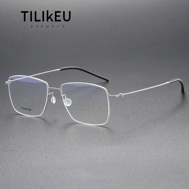 

Denmark Titanium Screwless Designer Thin-Rim Large Frame Eyeglasses Men and Women Trend Minimalist Ultralight Glasses Eyewear