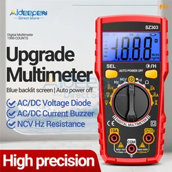 SZ303 High Precision Professional Multimeter 1999 Count Digital AC/DC Voltage Current Resistance Electrical Tester Tools