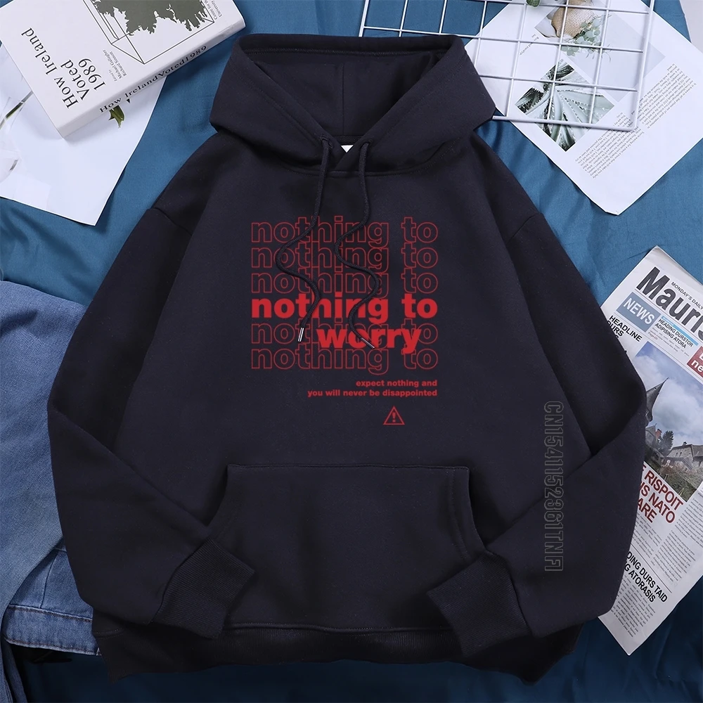 Nothing To Worry Letter Women Hoodie Hip Hop Vintage Hoody 2021 Comfort New Streetwear Harajuku Female Hooded