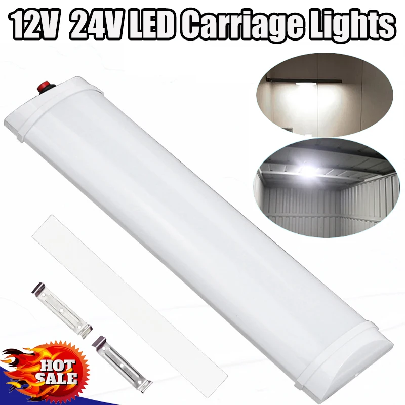 

12V/24V Interior White Lighting Triple-Row Rail Carriage Ultra-Bright Interior Lamp Non-Destructive Easy-to-Install Auto Parts