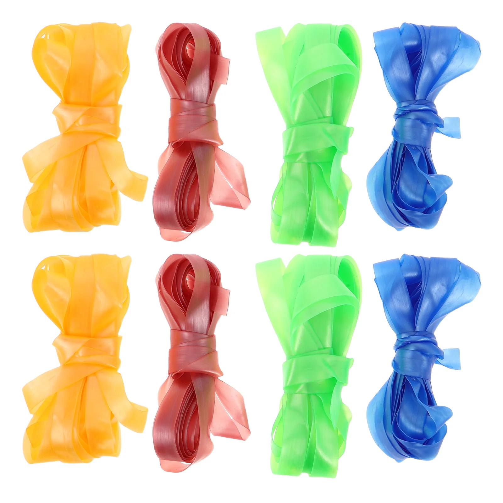 

8Pcs Elastic Jump Rope for Kids 3 Meter Stretch Chinese Skipping Rope Vibrant Yellow Green Blue Pink Bands Outdoor Exercise Game