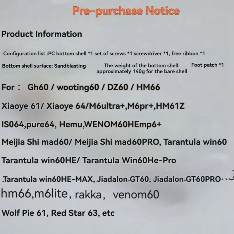 Super Sale GH60 Mad60 Hole Hollow Keyboard Case Matte PC Material for Gh60/Wooting60/DZ60 Mechanical Keyboard Shell B