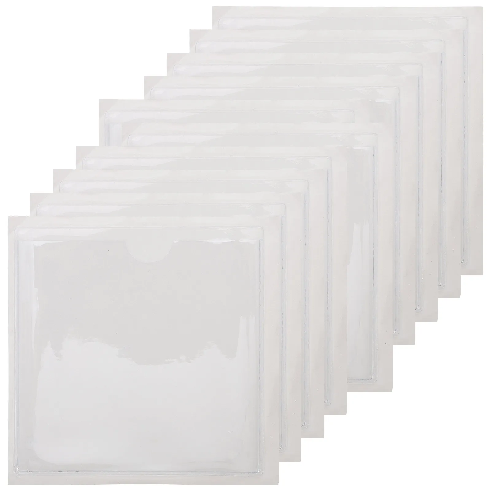 10Pcs Label Bag Set Self Adhesive Index Card Holders Clear Card Pockets for Organizing Business Photos Library Cards Warehouse