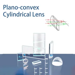 Lente cilíndrica convexa Plano, comprimento focal 10mm, Material Corning 7980 Quartz, 6mm x 6mm