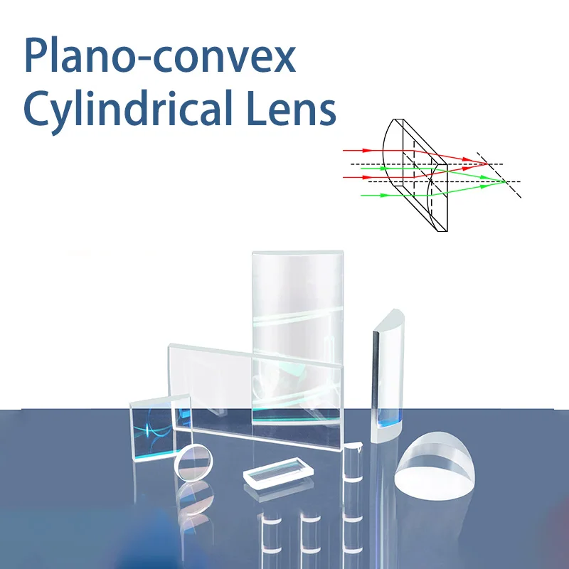 Plano Convex Cylindrical Lens 6mm X 6mm Focal Length 10mm Material Corning 7980 Quartz