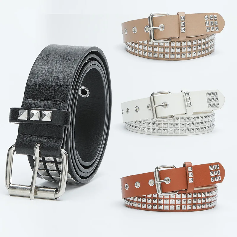 Nieuwe Mode Klinknagel Riem Heren En Dames Studs Riem Punk Gothic Rock Met Pin Gesp Pu Lederen Tailleband Jeans Y 2K Accessoires