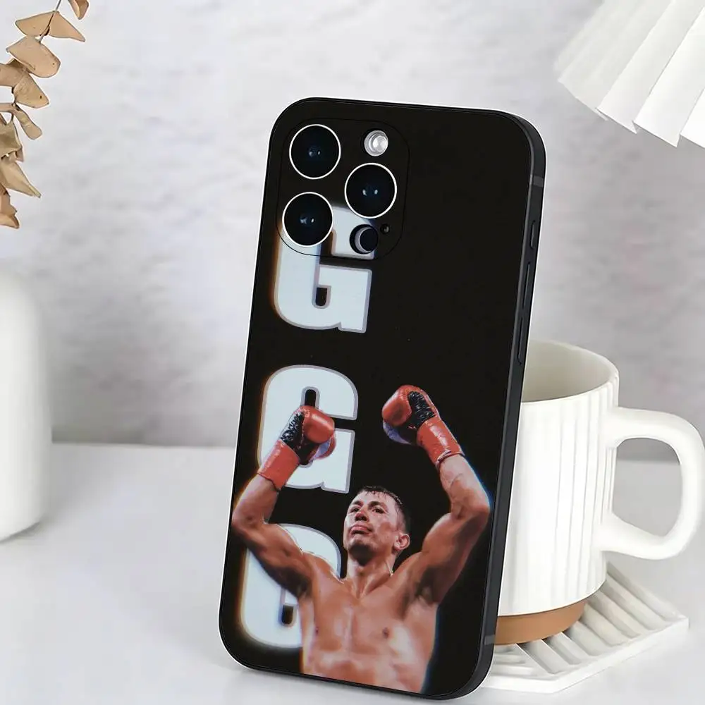 Стильный чехол для телефона с изображением Геннадия Головкина iPhone 17 16 15 14 13 12 11 Plus Pro Max XS мягкий черный