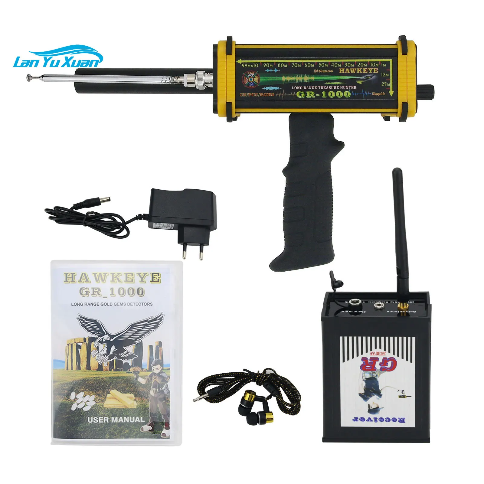 

GR-1000 HAWKEYE Long Range Treasure Hunter Gold Finder Metal Detector with Radar Scanning