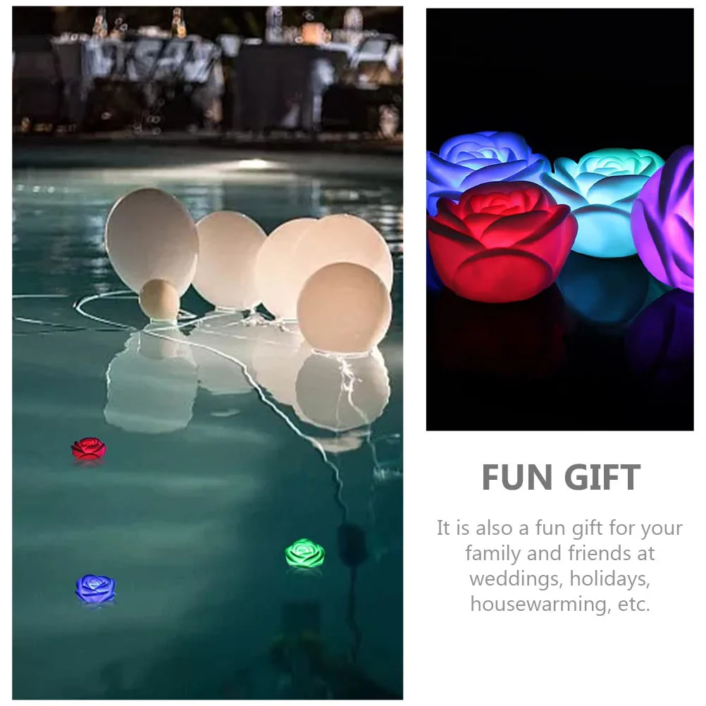 4 pezzi lampada rosa decorazione realistica luce notturna da giardino per esterni romantica lampada da patio per San Valentino luce di design rosa