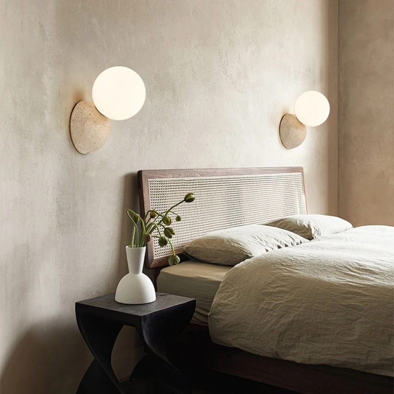 الشمال الإبداعية وحدة إضاءة LED جداريّة أضواء حجر الترافرتين الجدار الشمعدان مصباح لغرفة المعيشة غرفة نوم الممر الممر ديكور السرير الجدار مصباح