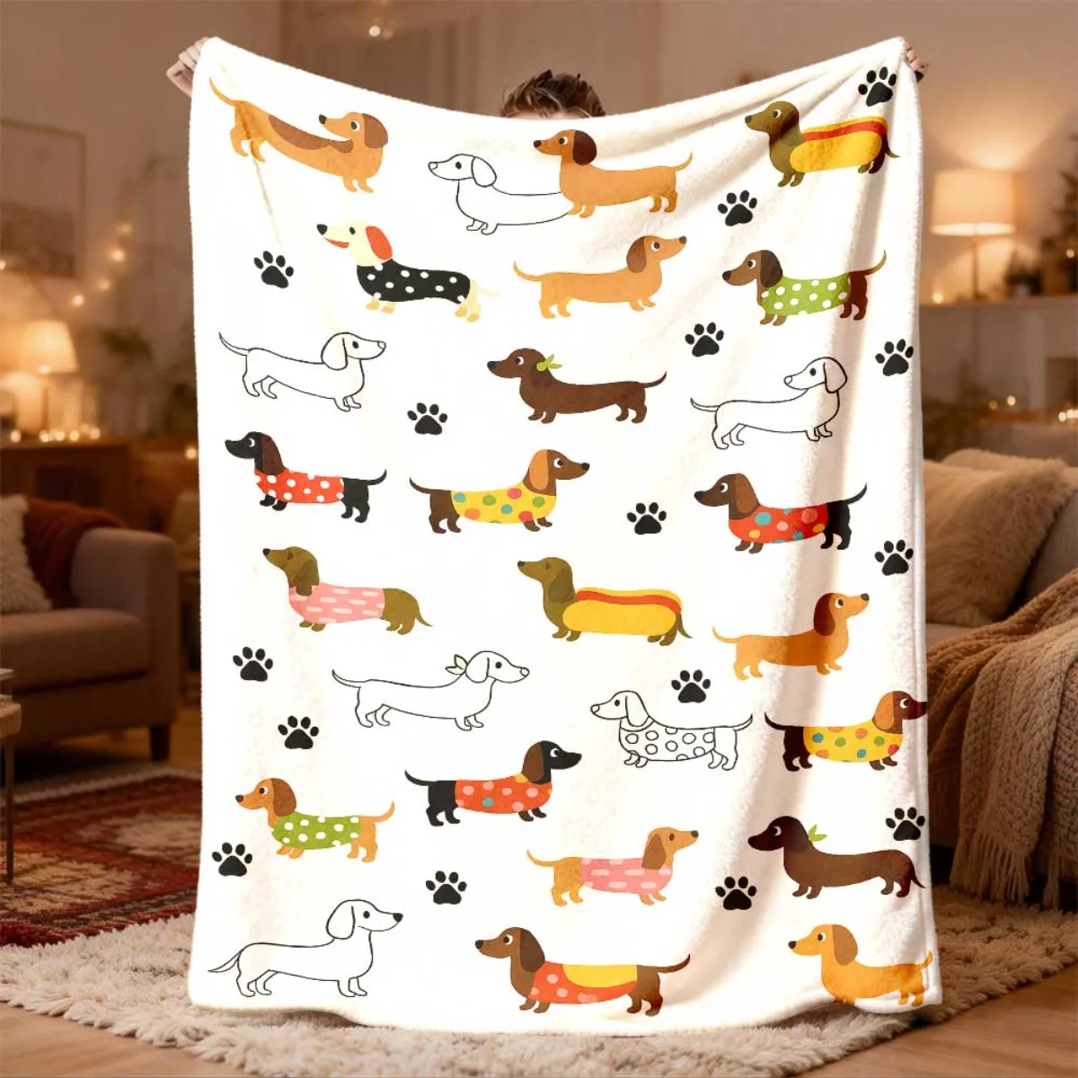 Ultra Soft Dog Pattern Blanket Throw Fleece Couch Cover Puppy Lover Pet Gift Decor 150x200cm Giant Cute Canine Throw Blanket