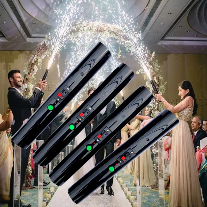 Hand Held Cold Spark Pyro Shooter-Reusable Indoor Stage Fountain Fire Wedding Machine Grand Couple Entry Mariage Bride DJ FX Bar