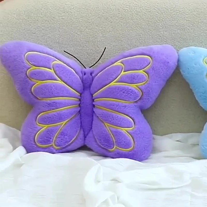 

3D Butterfly Throw Pillow Colorful Decorative Pillows for Bedroom Living Room Home Decor Soft Stuffed Animal Print Cushion Girls