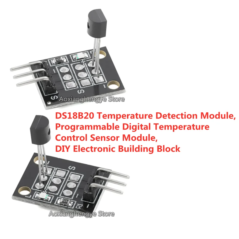 2PCS DS18B20 Temperature Detection Module, Programmable Digital Temperature Control Sensor Module, DIY Electronic Building Block
