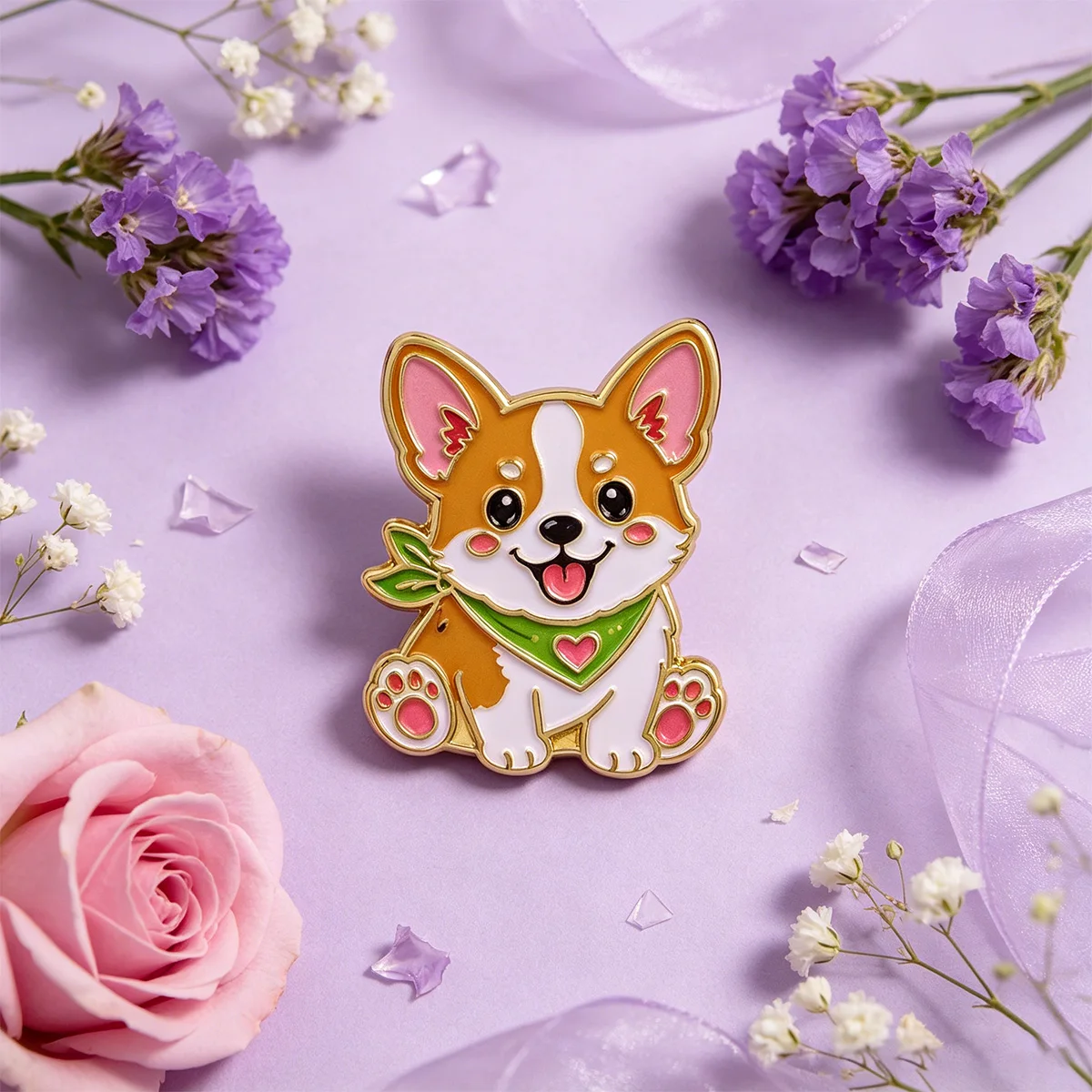 Flower Fox Deer Koala Enamel Pin Animal Cat Owl Brooches Rainbow Bat Lapel Pins Backpack Accessories Decorative Jewelry Gifts