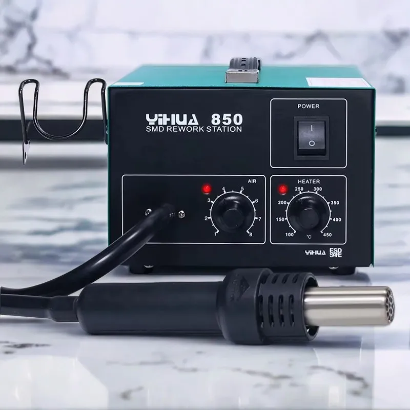 

YIHUA 850 3 Nozzles Lead free Hot Air Soldering Station SMD Rework Station With Heat Gun