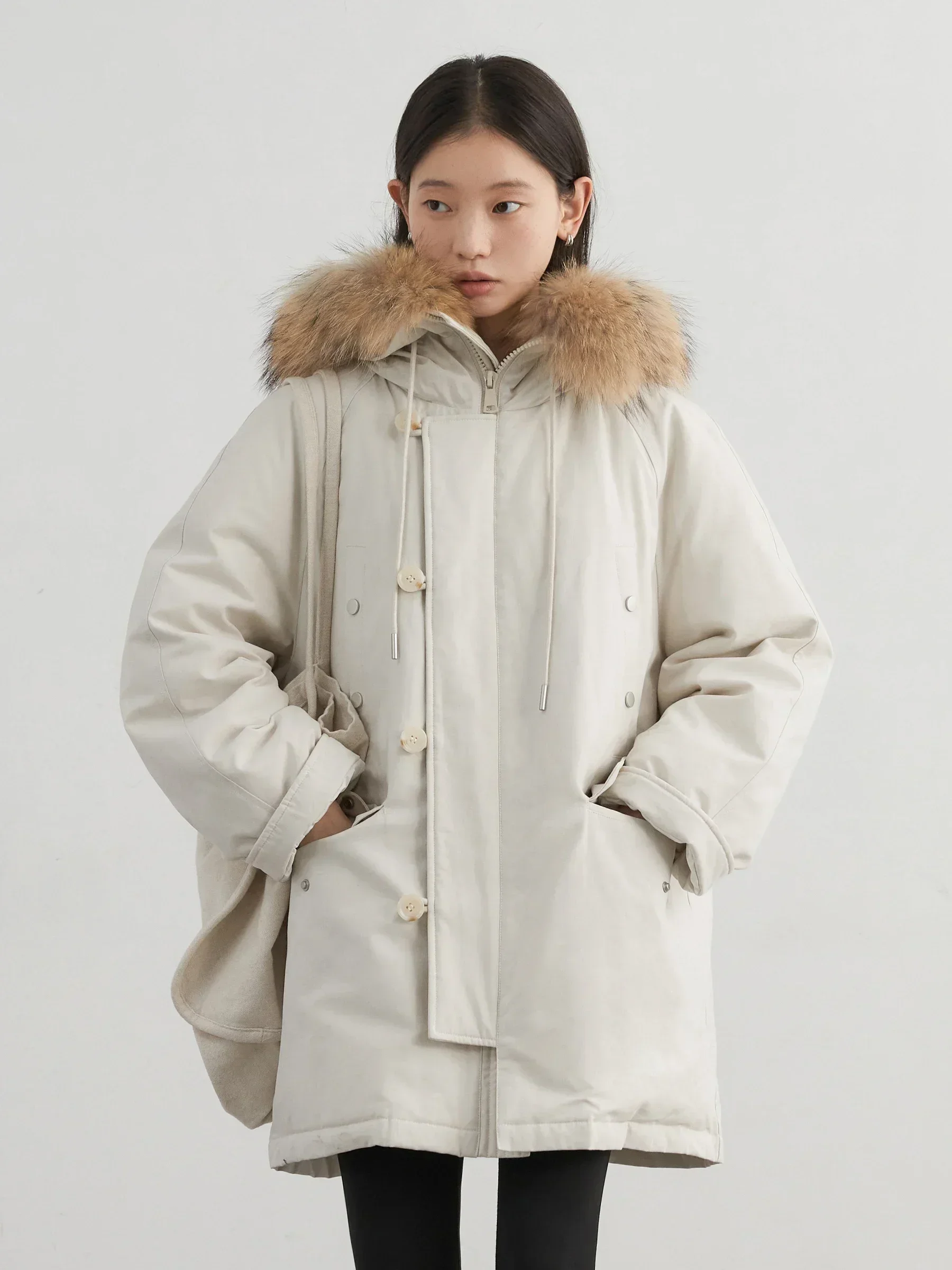 CHIC VEN-Veste décontractée en duvet de canard blanc pour femme, vêtements de travail en duvet, pardessus à capuche pour femme, automne, hiver, 2024, Combadt 90