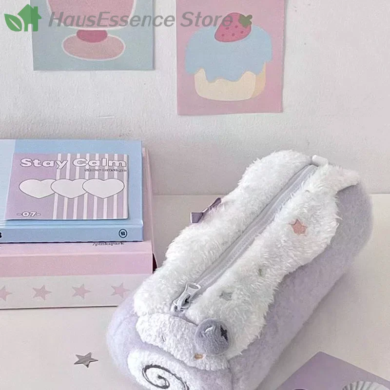 Aliexpress ※1PC Adorable Cute Cream  Roll Plush Pencil Case Large Capacity School Student Stationery Storage Pack Premium - Aliexpress Deal