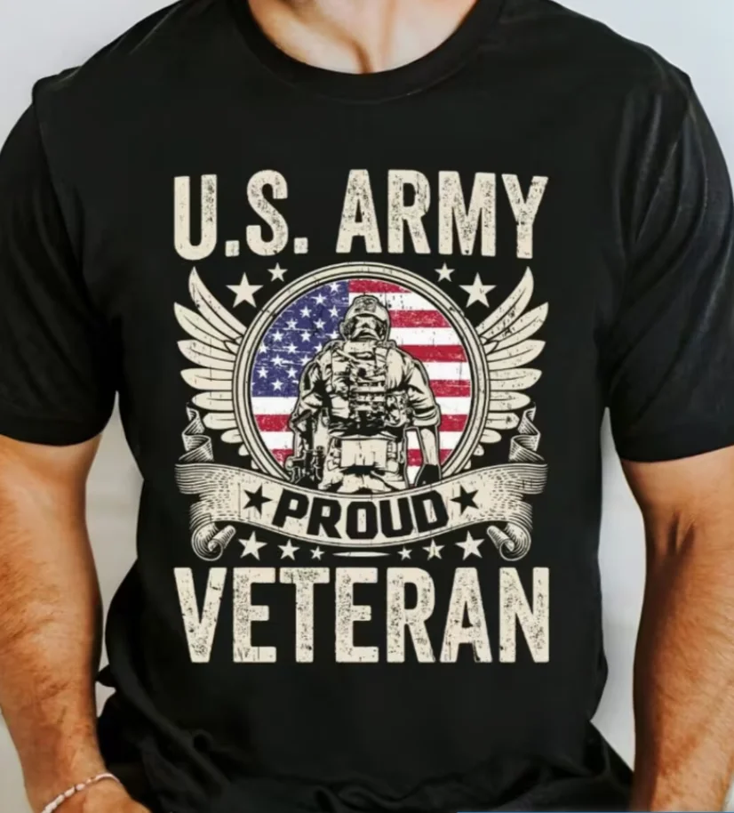 US Army Proud Veteran Men's Cotton T-Shirt - Super Soft, Moisture-Wicking & Breathable  Perfect for Daily Wear, Fitness & Sports