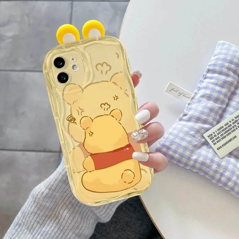 Cartoon 3D Ears Clear TPU Phone Case For Xiaomi Mi POCO F6 M6 X6 X5 F3 F4 M3 M4 X4 GT X3 NFC 14 Pro 11 Lite 5G NE 12T 12 Cover image 3