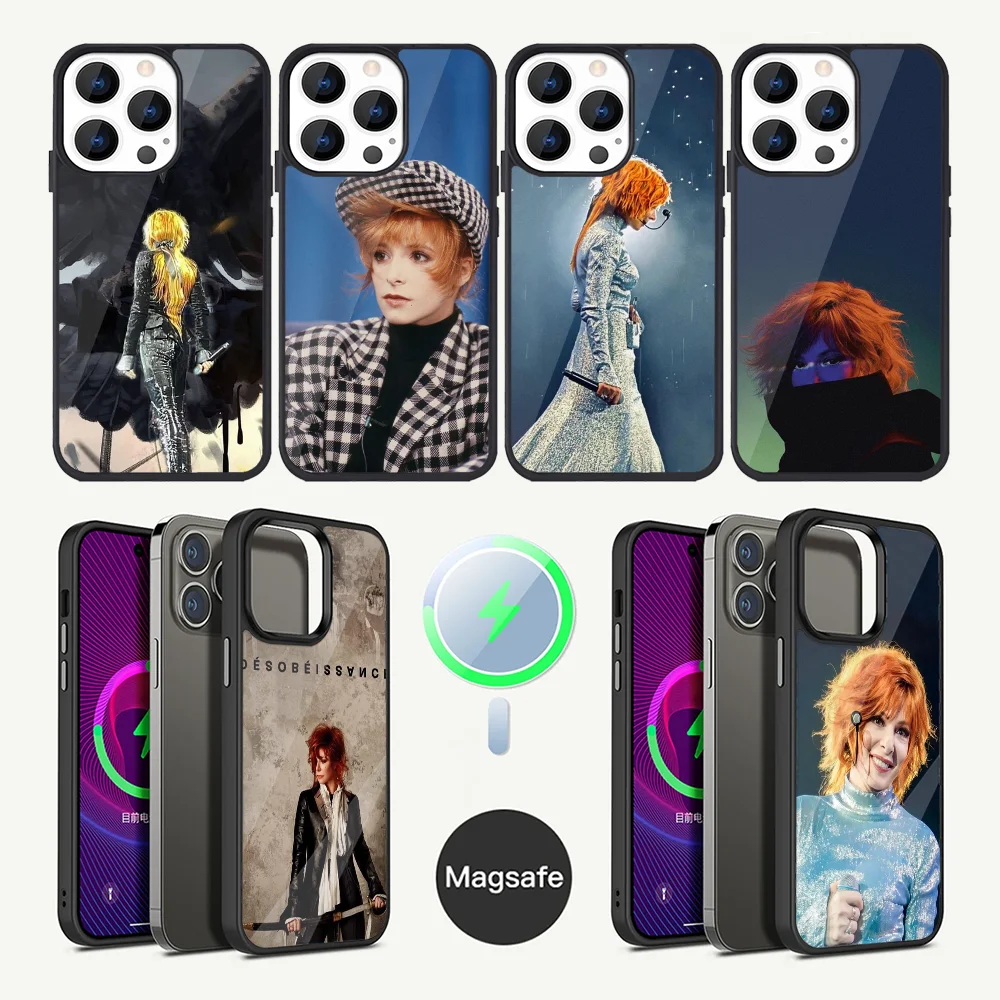 Singer Mylene Farmer Phone Case For iPhone 16,15,14,13,12,11,Plus,Pro,Max Mini Magsafe Magnetic Wireless Charging