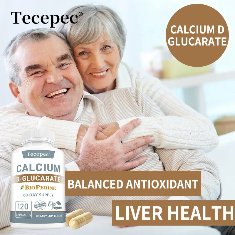 Calcium D-Gluconate Capsules - for Liver Detox & Cleansing, Fat Burning, Prostate, Metabolism, Antioxidant, Non-GMO