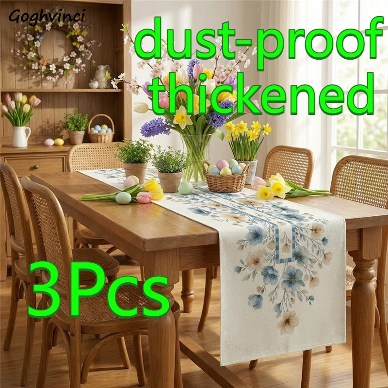 

Скатерть-дорожка с современным цифровым принтом, модная, длинная, весенне-летняя, роскошная, в деревенском стиле, для сада, 3 шт., для вечеринок, сверхпрочная, разных размеров, INS