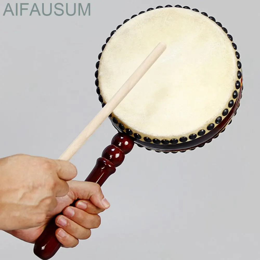 18.5-24.5cm whole Cowhide flat drum Straight shank hand drum Buddhism musical instrument