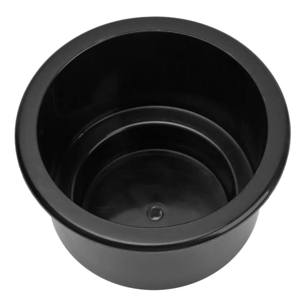 

Easy Clean Black Cup Holder Drain Hole Smooth Surface Recessed Drink Holder White Insert Drink Holders Yacht Use