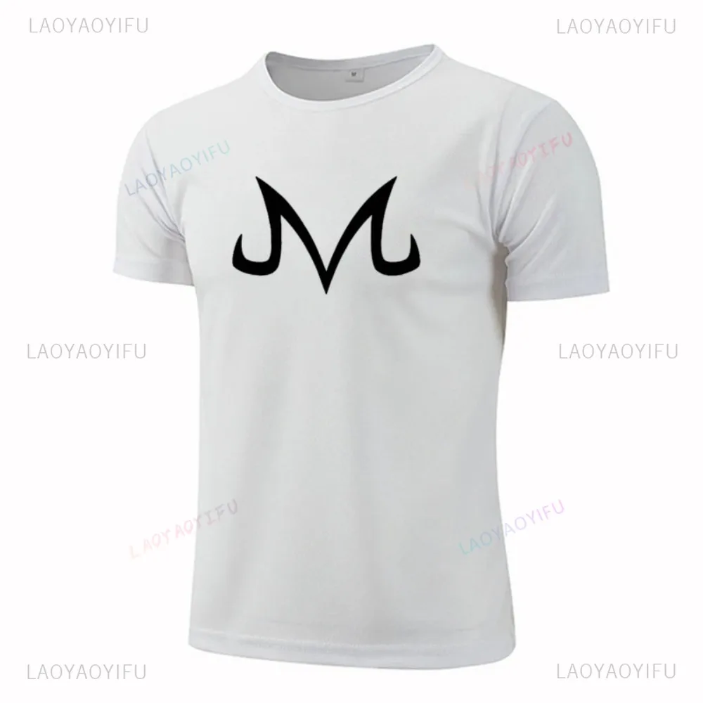 M'letter Logo Majin Buu Sport Men's and Women's Short Sleeve Printed T-shirt Fashion Breathable Summer Cotton Tops Unisex Tee