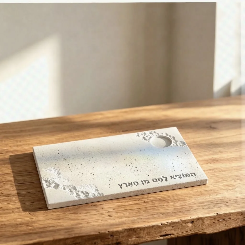 Jewish Bread Tray Silicone Mold, Broken Edge Rectangular Plate Mould With Hebrew Text, DIY Resin Gypsum Cement Casting Mold for