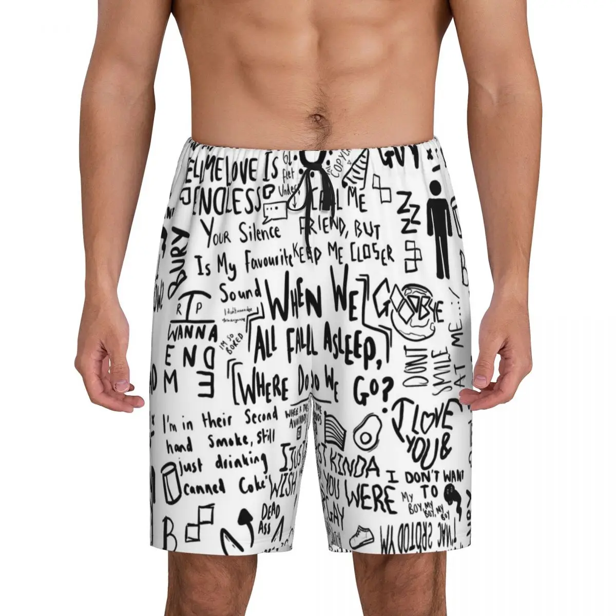 

Custom Billie Eilish Short Pajama Pants Men Sleepwear Sleep Lounge Bottom Shorts Sleeping Pants
