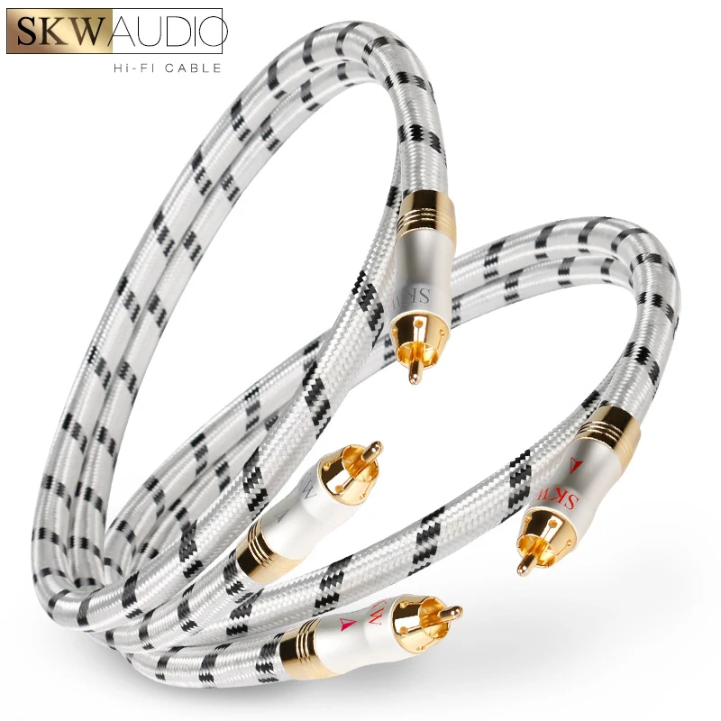 SKW Highend Hifi RCA Cable High Purity Copper Subwoofer Cable Coaxial Audio Cable for CD DVD Player Power Amplifier and More