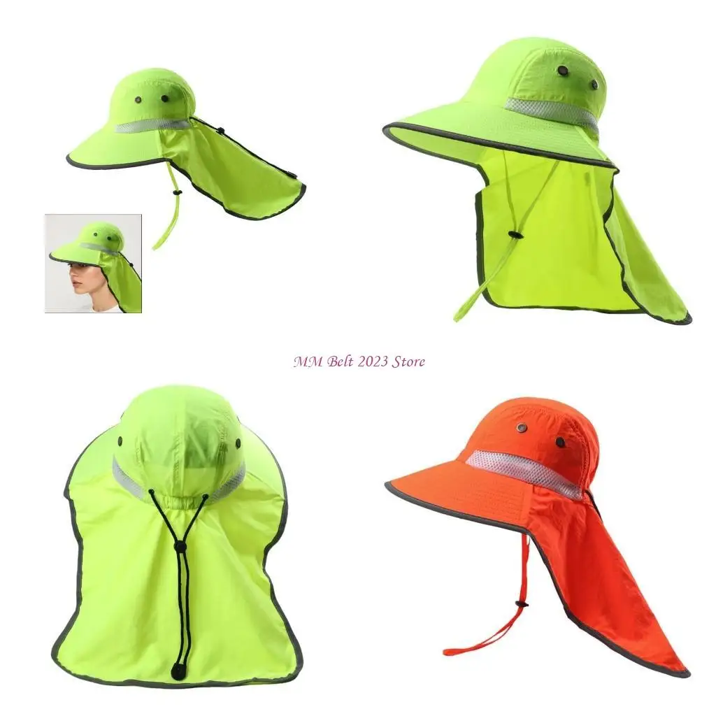 

49ME флуоресцентная уличная солнцезащитная рыбацкая шляпа с чехлами на шею для рыбалки