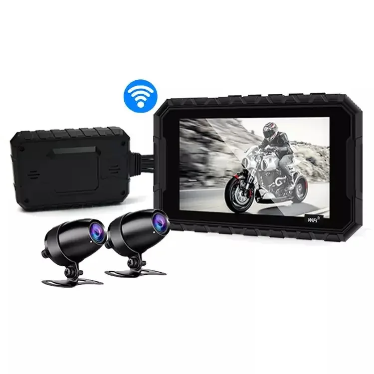 

Motorcycle Camera HD 1080P Dual Lens Motorbike Bike Recorder The whole machine is waterproofNight Vision GPS Wifi Dash Cam