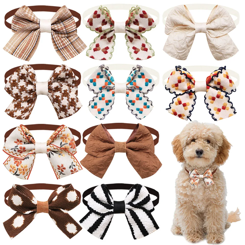 

20/40PCS New Dog Bow Ties Collars Multi-pattern Adjustable Pet Dog Bowties Small Puppy Neck Accessories For Dogs Pet Supplies