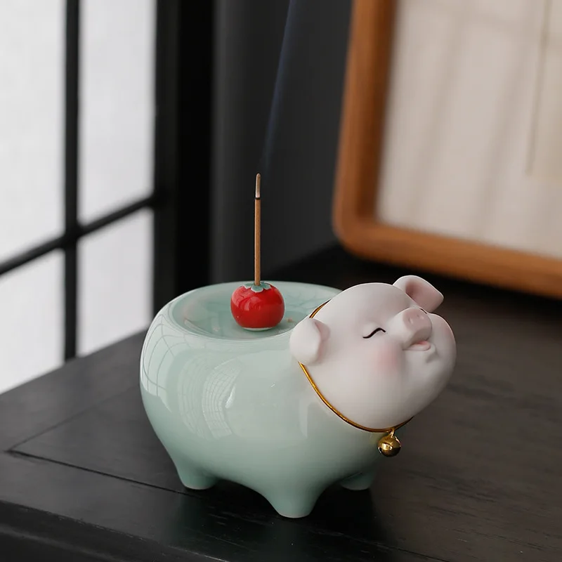 

CZ all is well, cute little pig aromatherapy stove ornament, incense sandalwood agarwood home indoor incense road