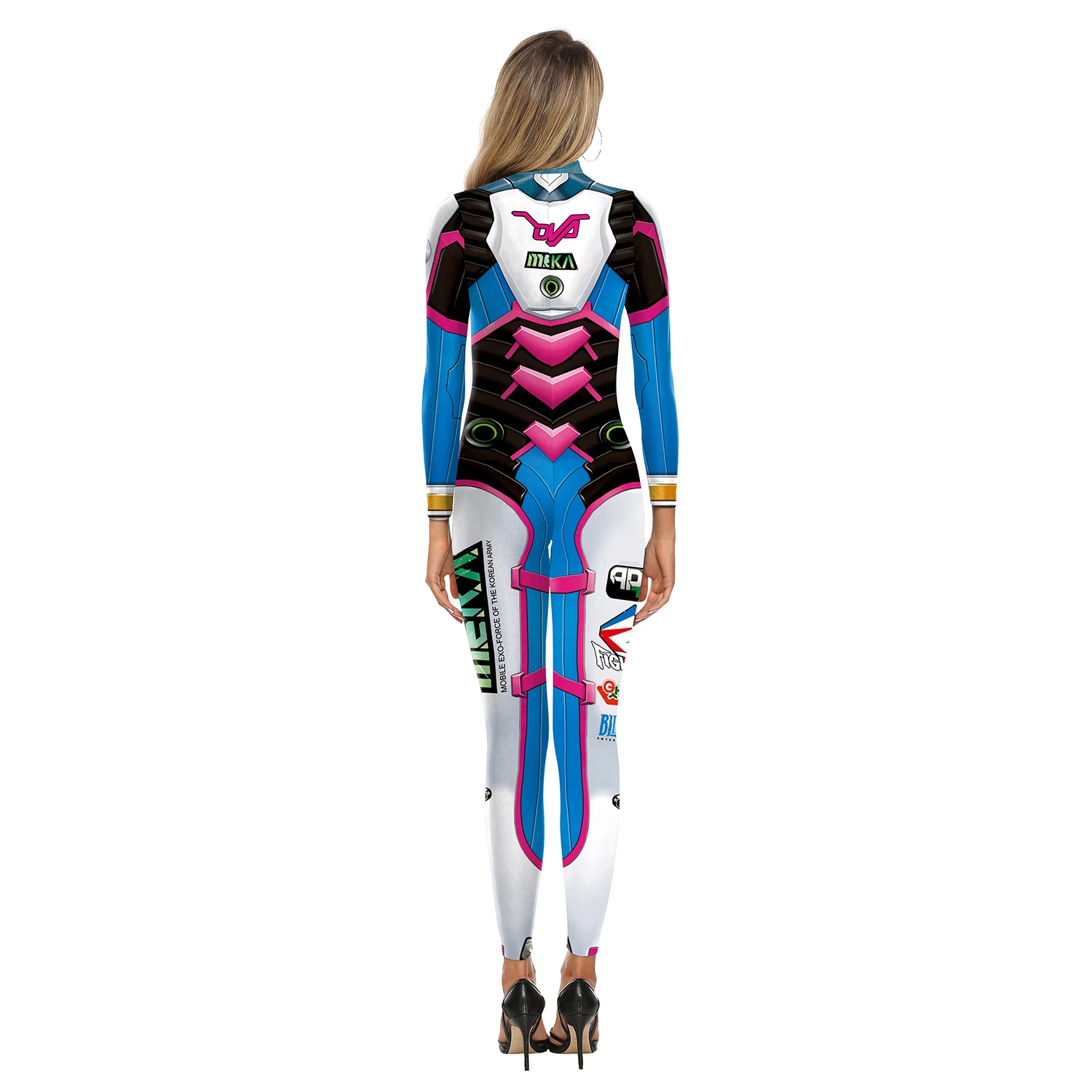 Game Superhero Jumpsuit Rabbit Print Cosplay Costume Woman Holiday Zentai Bodysuit 12%Spandex Party Show Outfit Clothing S-XK