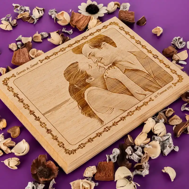 Custom Wooden Anniversary Gift Mini Wooden Photo Personalized Photo frame Present for Girlfriend