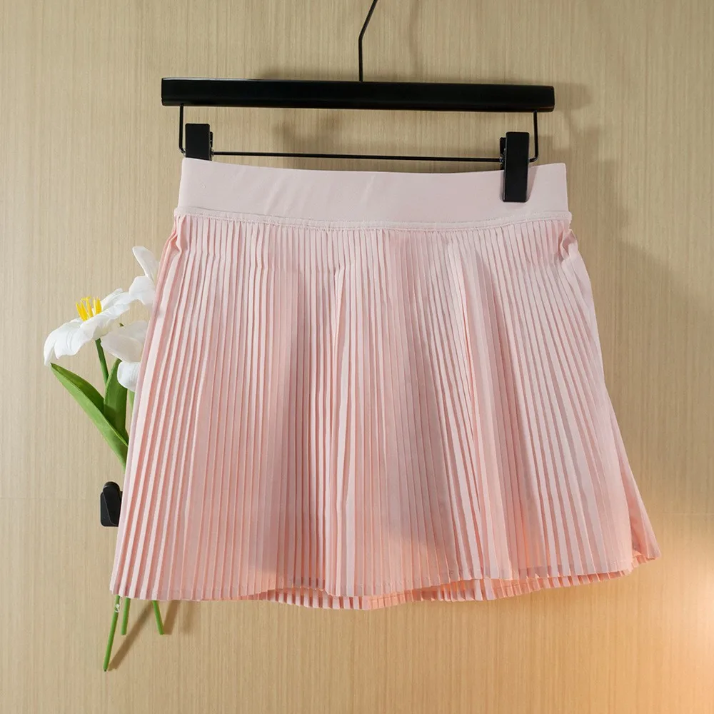 Summer Accordion Pleated Tennis Skirt for Women, Anti-Exposure Running Fitness Sports Skirt, Yoga Skirt with Lined Shorts