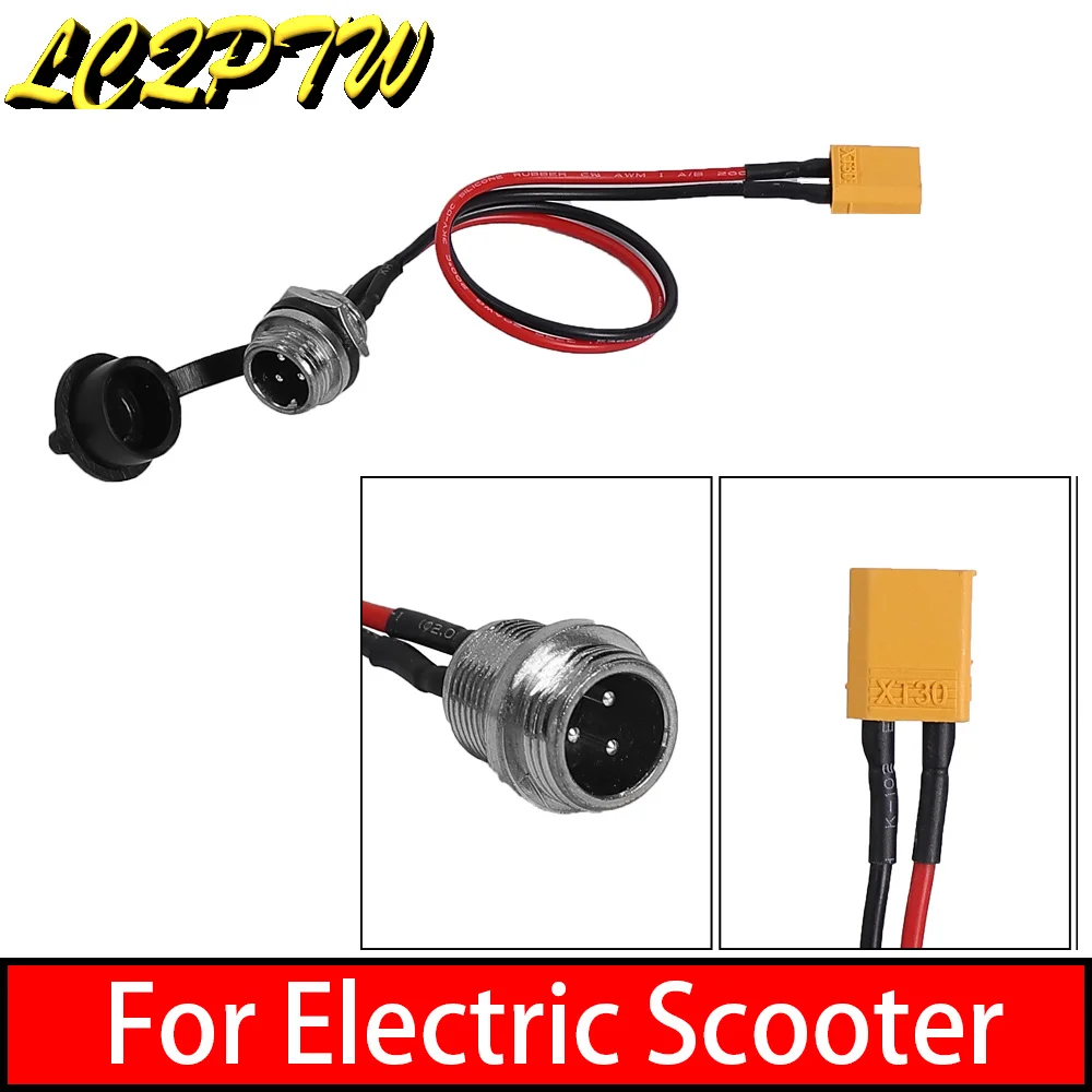 3 Pin Charging Port Cable XT30 T Word Bullet Head Plug-in Type Aviation Head Charging Port for Electric Scooter Connector