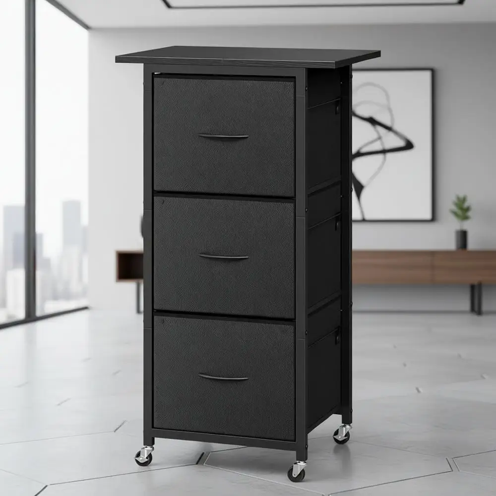 

Mobile Veal File Cabinet with Wheels, Printer Stand, Adjustable Hanging Rods for A4/Letter, Suitable for Home Office, Black